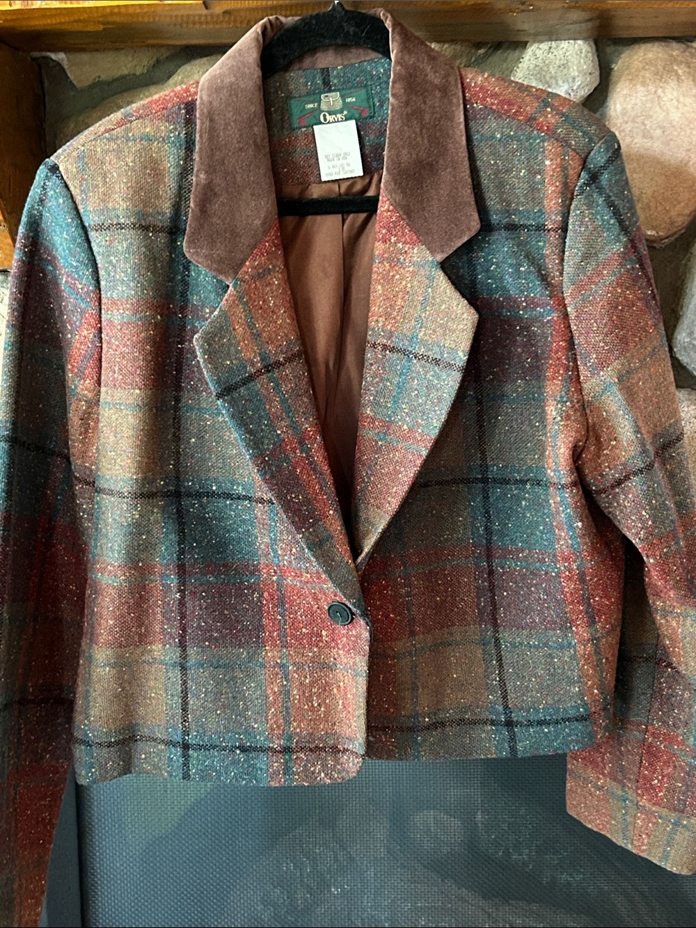 Orvis Women's Donegal Windowpane Tweed Blazer, Size 18 | 403-182 | NWOT